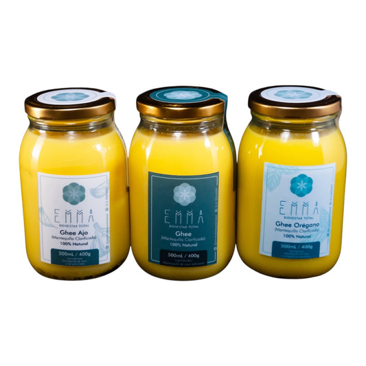 Combo 12 - Ghee Tradicional, Ghee con Ajo y Ghee con Orégano c/u por 500 ml